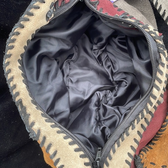 WOMENS HANDMADE KAT DE RU PATCHWORK SUEDE HOBO BAG/ POCKETBOOK / HANDBAG - NWT ! - Picture 2 of 5